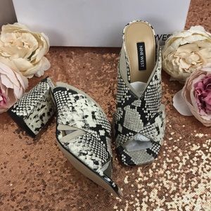 Nine West Gigi Crossband Block heels Shoes Size 6M